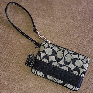 Coach Signature Stripe Wristlet